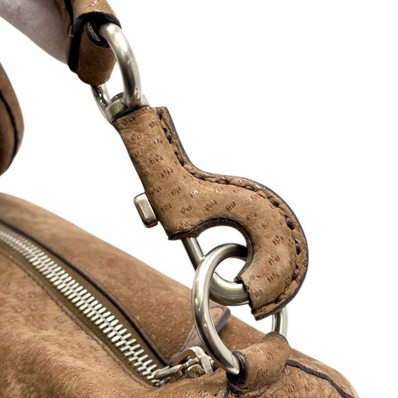 PRADA Vintage Triangle Logo One Shoulder Bag Textured Suede Leather [106467] - Picture 11 of 13